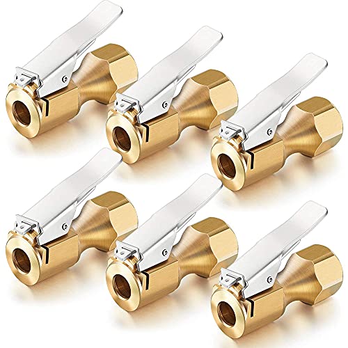 Epdpekc 6 StüCk Messing Luftspannfutter Open Flow Gerades Reifenspannfutter mit Clip für ReifenfüLlstandsanzeige Kompressor ZubehöR Epdpekc 6 StüCk Messing Luftspannfutter Open Flow Gerades Reifenspannfutter mit Clip für ReifenfüLlstandsanzeige Kompressor ZubehöR von Epdpekc