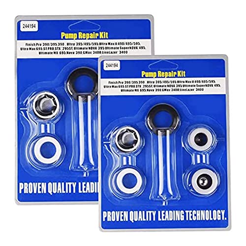 Epdpekc -Ersatzteilzubehör 244194 Aftermarket-Pumpen-Reparatur-Packungsset für Airless-Farbspritzgerät 390 395 490 495 595 3400 Kompatibel (2er-Pack) von Epdpekc