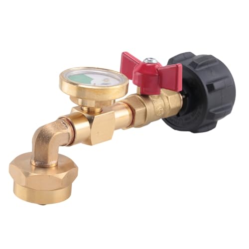 Epdpekc Propan-NachfüLladapter mit Ventil und Manometer, FüLlen Sie 1-Pfund-Flaschen Aus Einem 20-Pfund-Tank, 90-Grad-Design, Einfach zu Bedienen von Epdpekc