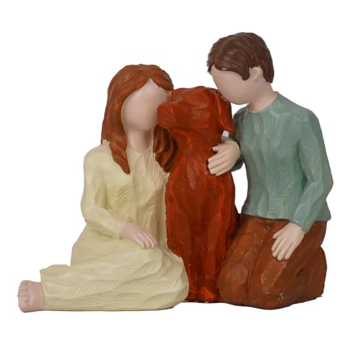 Epdpekc Statue mit Hund und Paar Als Souvenir, Skulptur Eines Familien-Hundeliebhabers, Geeignet Als Ausstellungsstück zu Hause und Als Geschenk von Epdpekc