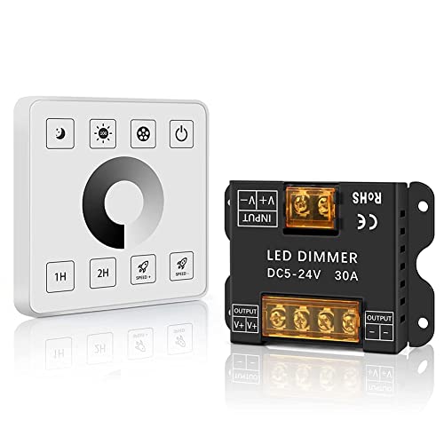 Epdpekc -Wireless-Wandmontage-Einzelfarben-LED-Streifenbeleuchtung -Wireless-Dimmer-Steuerungssatz für DC5-24V 30A Epdpekc -Wireless-Wandmontage-Einzelfarben-LED-Streifenbeleuchtung -Wireless-Dimmer-Steuerungssatz für DC5-24V 30A von Epdpekc