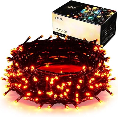Herbst Lichterketten Orange - 35M 320 LEDs Halloween Ende zu Ende Erweiterbar Speicherfunktion 8 Modi Innen und Außen Wasserdicht Dekoration Weihnachtslicht für Partei Bäume Garten Hochzeit von Epesl