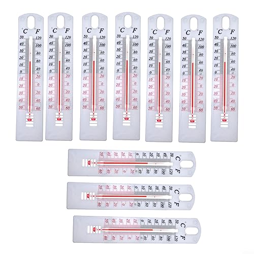 10 Pcs Thermometer, Analoges Innen-Außen-Thermometer, Wandthermometer für Garten, Gewächshaus, Haus, Büro, Zimmer 196 mm x 43 mm von EpheyFIF