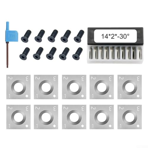 14 mm quadratische Hartmetall-Einsätze 10 Stück für Drehmaschinen Drehwerkzeuge mit Schrauben und Schraubenschlüsseln für Holz, Spanplatten, Sperrholz, MDF, HDF 14 mm quadratische Hartmetall-Einsätze 10 Stück für Drehmaschinen Drehwerkzeuge mit Schrauben und Schraubenschlüsseln für Holz, Spanplatten, Sperrholz, MDF, HDF von EpheyFIF