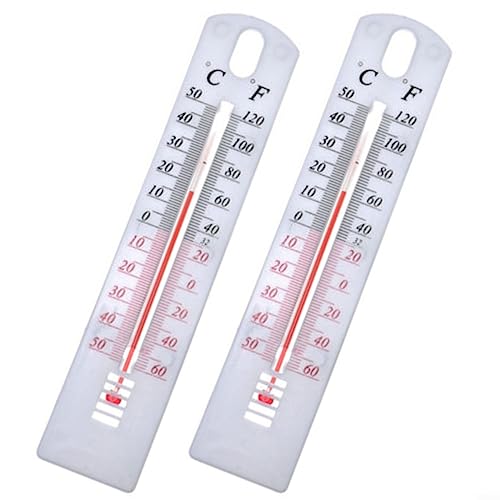 2 Pcs Thermometer, Analoges Innen-Außen-Thermometer, Wandthermometer für Garten, Gewächshaus, Haus, Büro, Zimmer 196 mm x 43 mm von EpheyFIF