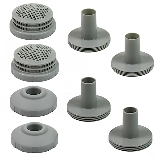 2 Set Pool Auslaufsieb Anschluss-Set Ø 32 mm - Für Intex Aufstellbecken Grau von EpheyFIF