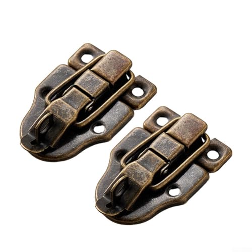 2 x antike Eisen-Gepäckschnalle mit Schloss für Koffer und Flugkoffer, robuster Riegel für sichere Aufbewahrung (antike Bronze) von EpheyFIF