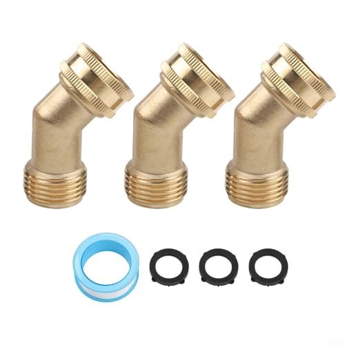 3/4 Zoll 45 Grad Messing Gartenschlauch Winkelverbinder Outdoor GHT Gewinde Verlängerung Fitting Adapter für Standardschläuche und Armaturen, auslaufsicheres Design für Rasen, Garten und Wohnmobil 3/4 Zoll 45 Grad Messing Gartenschlauch Winkelverbinder Outdoor GHT Gewinde Verlängerung Fitting Adapter für Standardschläuche und Armaturen, auslaufsicheres Design für Rasen, Garten und Wohnmobil von EpheyFIF