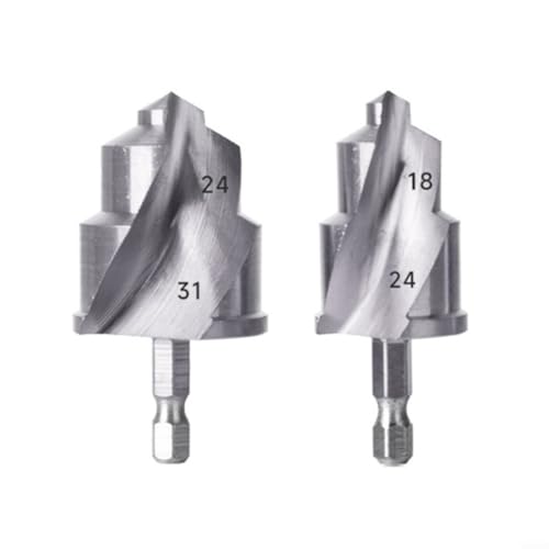 3-in-1 Mehrstufiges PPR-Rohrreibahle-Set (53–55 mm) – Sechskantschaftbohrer für 1/2 Zoll / 3/4 Zoll / 2,5 cm Wasserrohre | hochharte Legierung mit Führungsspitze | elektrische/manuelle Bedienung von EpheyFIF