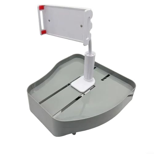 3-in-1 verstellbarer Badewannen-Poolhalter mit Getränkehalter, Telefonständer, Schwimmbad-Zubehör, Aufbewahrung, Organizer-Tablett für aufblasbaren Pool, Spa, Getränke, mobile Geräte, grau-rosa (grau) von EpheyFIF