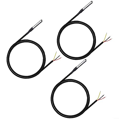 3 x 18B20 1 m Kabel, digital, Temperatur, wasserdicht, Temperatursensor, -55 °C bis +125 °C, 9 ~ 12 Bits von EpheyFIF