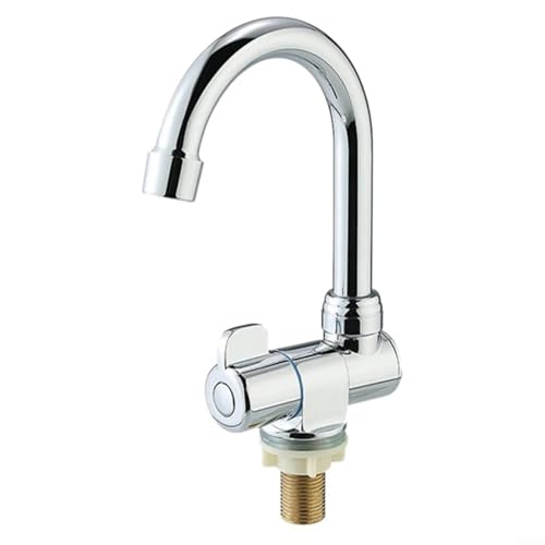 360° schwenkbarer Wohnmobil-Wasserhahn, Edelstahl, Einzel-Kaltwasserhahn mit G1/2-Gewinde, verchromtes Kupfer-Finish für Küchenspüle/Yacht/Wohnmobil, 205 mm Höhe, einfache Installation (22–30 mm 360° schwenkbarer Wohnmobil-Wasserhahn, Edelstahl, Einzel-Kaltwasserhahn mit G1/2-Gewinde, verchromtes Kupfer-Finish für Küchenspüle/Yacht/Wohnmobil, 205 mm Höhe, einfache Installation (22–30 mm von EpheyFIF