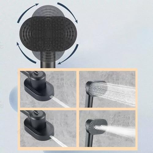 360° verstellbarer drehbarer Duschkopf – druckverstärkendes Design mit Heizfunktion, passend für Badezimmer/Warmwasserbereiter, einfach zu installierender Ersatzkopf (grau) von EpheyFIF