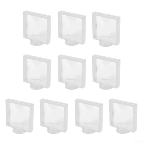 3D-Präsentationsständer-Set mit zwei Positionen (horizontal/vertikal) für Münzen/Schmuck/Briefmarken, 110 x 110 mm Acryl-Halter mit flexibler Folie, Schwarz und Weiß, 10 Stück von EpheyFIF