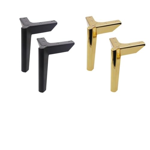 4 robuste Möbelbeine aus Karbonstahl für Sofa, Bett, Schrank, Couchtisch, Stuhl und Schreibtischstütze (goldfarben, 8 cm) von EpheyFIF