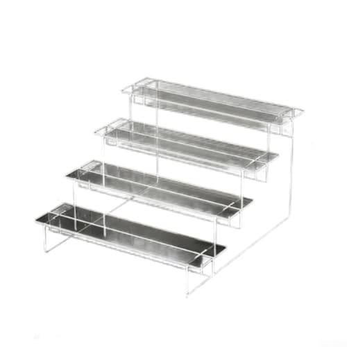 4-stöckiger transparenter Acryl-Präsentationsständer für die Organisation von Parfums und Cupcakes, stabiles Gestell für Präsentation und Aufbewahrung von EpheyFIF