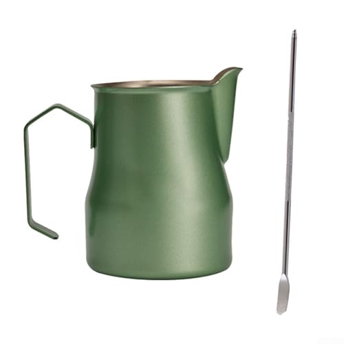 450 ml Espresso-Krug mit Dampfkrug, professionelles Edelstahl-Kaffee-Aufschäumwerkzeug für Baristas zu Hause (grün) von EpheyFIF