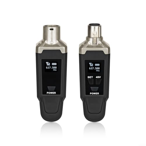 48V UHF Wireless XLR Mikrofon System Transmitter Empfänger für dynamische Kondensatormikrofone 1000mAh Akku Low Latency Audio Mixer PA System Kompatibel Schwarz 48V UHF Wireless XLR Mikrofon System Transmitter Empfänger für dynamische Kondensatormikrofone 1000mAh Akku Low Latency Audio Mixer PA System Kompatibel Schwarz von EpheyFIF