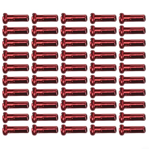 50 Stück Kupferspeichennippel für Fahrrad, 14 mm, 14 G, mehrfarbiges Set zur individuellen Gestaltung Ihres Fahrrads (rot (50 Stück)) von EpheyFIF