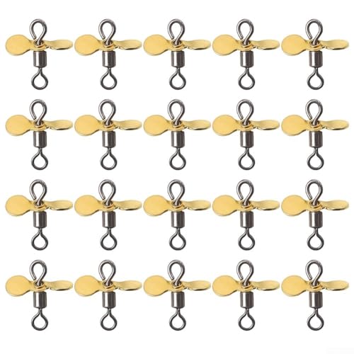 Angelpropellerblatt Turbo Spinner Klingen 1020pcs Metall Kit für DIY Angelköder Zubehör mit Konstruktion für verschiedene Angel-Setups (20pcs Gold L) von EpheyFIF