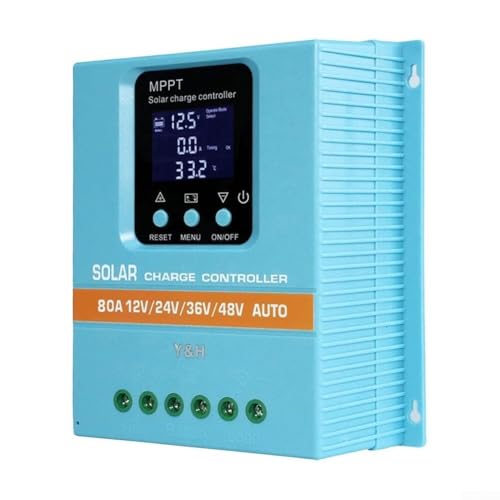 Automatische Identifikation MPPT 6080A Solarladeregler Kompatibel mit 12V 24V 36V 48V Batterien Geeignet für Wohnmobile und Solarstrommanagementsysteme (12V24V/36V/48V-80A) von EpheyFIF