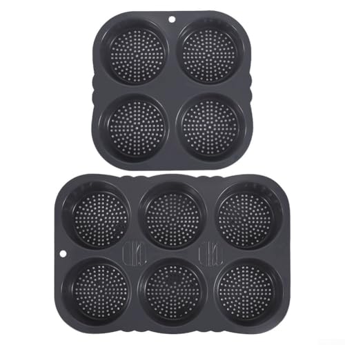 Backen einfach gemacht mit Silikon Hamburger Brötchen Tablett Set 4 und 6 Loch Designs für perfekte Brötchen von EpheyFIF