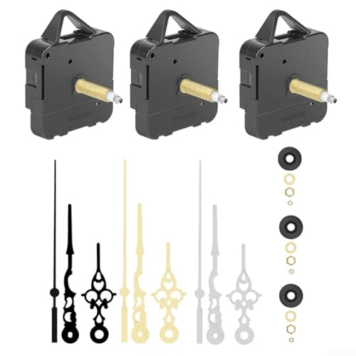 DIY Uhrwerk Ersatzset, Quarzwerk mit langem Schaft & Pendel für Wand/Tischuhren, einfach zu installierende Zeitmessung, komplettes Reparaturset mit Zeigern DIY Uhrwerk Ersatzset, Quarzwerk mit langem Schaft & Pendel für Wand/Tischuhren, einfach zu installierende Zeitmessung, komplettes Reparaturset mit Zeigern von EpheyFIF