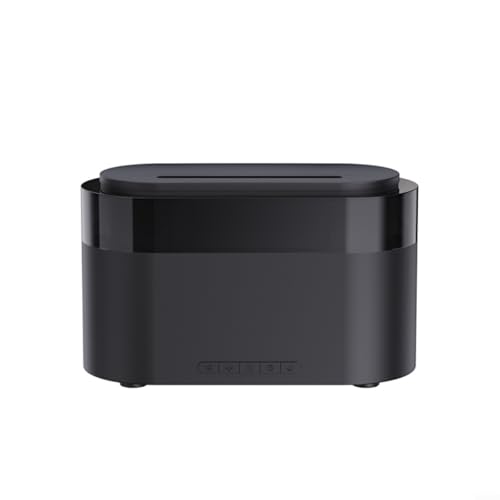 Desktop Bunte Flamme Luftbefeuchter Smart Clock Aromatherapie Maschine mit LED Display Fernbedienung 150ML Wassertank Timer Einstellungen für Home Office Schlafzimmer (schwarz) von EpheyFIF