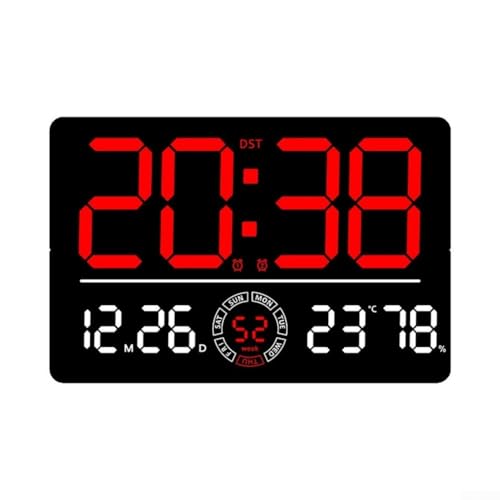 Die Kombination aus Stil und Funktionalität großer LED-Digital-Wanduhr für jeden Raum (rot) von EpheyFIF