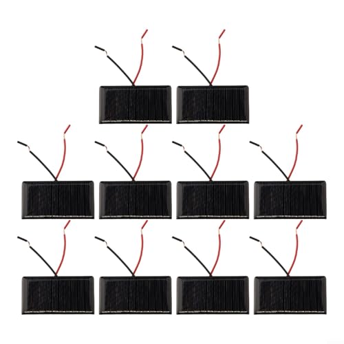 Effizientes, tragbares Solarpanel, 5 V, 60 mA, für DIY-Projekte, für kleine Elektronik- und erneuerbare Energieanwendungen (10 Stück) von EpheyFIF