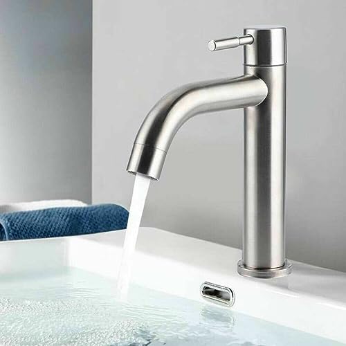 Einzelne kalte Waschbecken Wasserhahn, Edelstahl Waschbecken Schiff Wasserhahn Badezimmer Zähler Becken Wasserhahn, für Waschraum Waschbecken von EpheyFIF