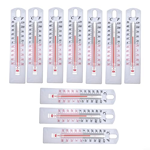 EpheyFIF 10 Pcs Thermometer, Analoges Innen-Außen-Thermometer, Wandthermometer für Garten, Gewächshaus, Haus, Büro, Zimmer 196 mm x 43 mm von EpheyFIF
