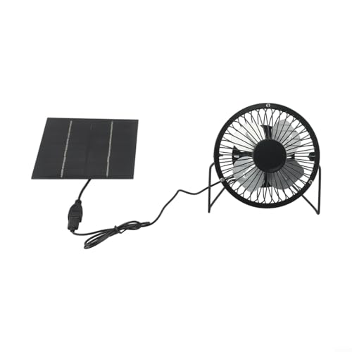 EpheyFIF 5W Solar Panel Powered Fan Solar Energy Abluftventilator Solarbetriebener Ventilator mit Luftabsaugfunktion für Camping Wohnwagen Yacht Gewächshaus Hundehaus Hühnerhaus von EpheyFIF