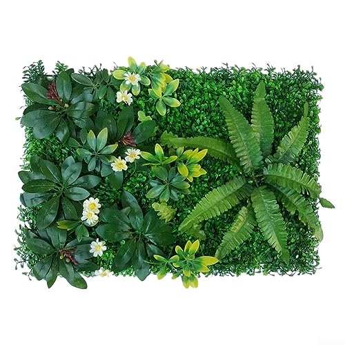 EpheyFIF Botanische Künstliche Grüne Wand - Künstlicher Quadratischer Kunststoffrasen Kunstpflanzen Heckenzaun für Home Wall Decoration Heckenzaun für Zuhause, Hotel, Café von EpheyFIF