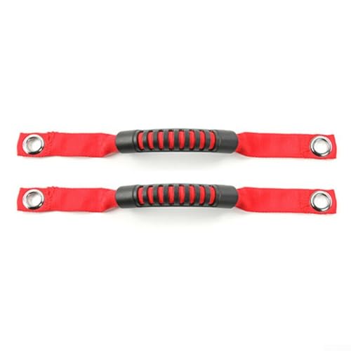 EpheyFIF Für Jeep Wrangler JK Haltegriffe mit Nylon-Gurten, praktisches und stilvolles Design (rot) von EpheyFIF