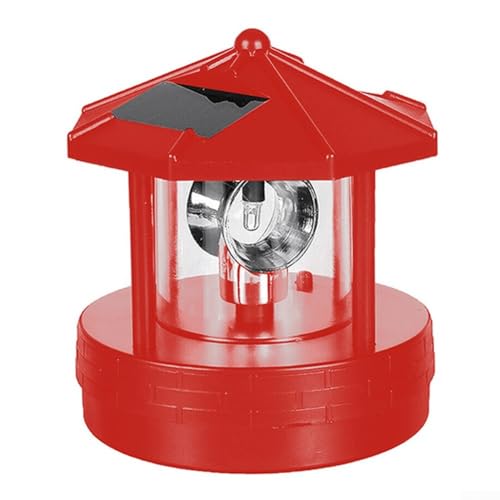 EpheyFIF Hochleistungs-Solar-Leuchtturm, LED-Außenstraßenlaterne, wasserdicht und langlebig (rot) von EpheyFIF