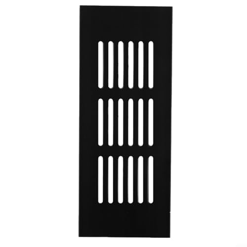 EpheyFIF Lüftungsgitter-Abdeckung, Lüftungsgitter, schwarze quadratische Aluminium-Legierung, Lüftungsabdeckung für Schrank, Kleiderschrank, Badezimmertüren (60 x 150 mm) von EpheyFIF