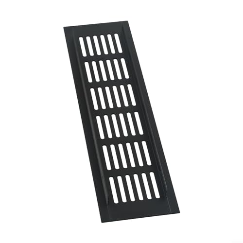 EpheyFIF Lüftungsgitter-Abdeckung, Lüftungsgitter, schwarze quadratische Aluminium-Legierung, Lüftungsabdeckung für Schrank, Kleiderschrank, Badezimmertüren (60 x 250 mm) von EpheyFIF