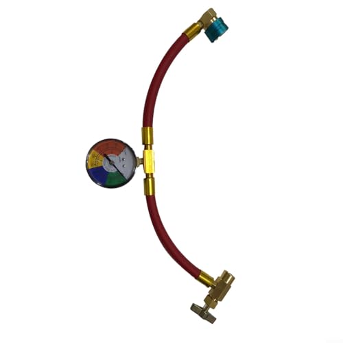EpheyFIF R1234YF Ladeschlauch-Set, Auto A/C Kältemittel-Ladeschlauch mit 1/2 ACME LH Öffner Wasserhahn Puncture Style, R1234YF Low Side Schnellkupplung, Mobile Air Con-Kältemittel Laderohr-Messgerät von EpheyFIF
