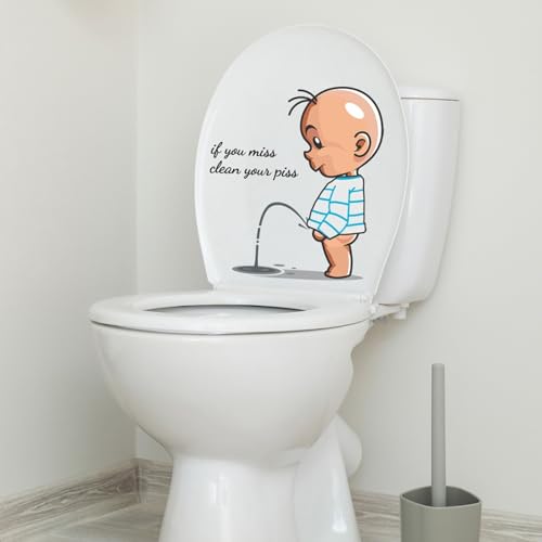 EpheyFIF WC-Sitz-Aufkleber, 1 Blatt, WC-Aufkleber, lustiger Aufkleber, PVC-Charakter, Badezimmer, Wand, Tür, Schild WC (Nr. 1) von EpheyFIF
