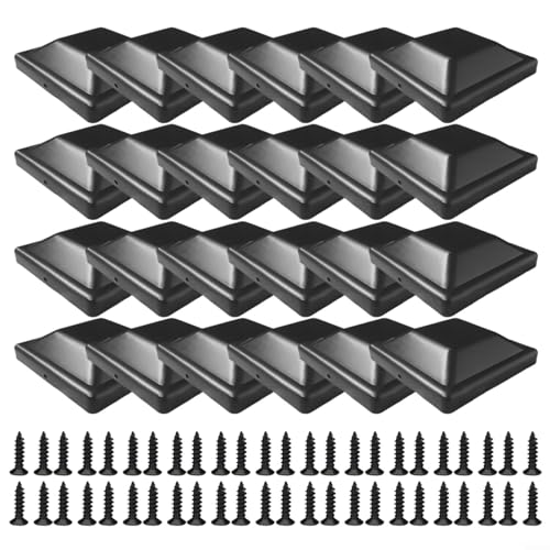 EpheyFIF Zaunpfostenkappe – schwarze Pfostenkappe für 10,2 x 10,2 cm Pfosten – Verrottungsschutz, Außenpfostenabdeckungen (24 Stück) von EpheyFIF