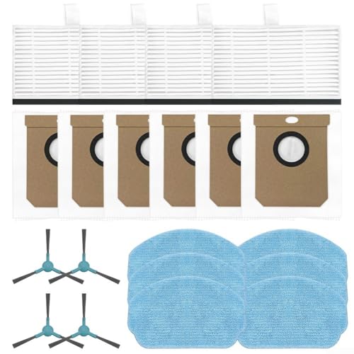 Ersatzteile Set mit Filter Wischtuch Seitenbürste Staubbeutel für Conga 7690 Immortal Max Home M Seitenbürste Filter Mop Tuch Staubbeutel von EpheyFIF