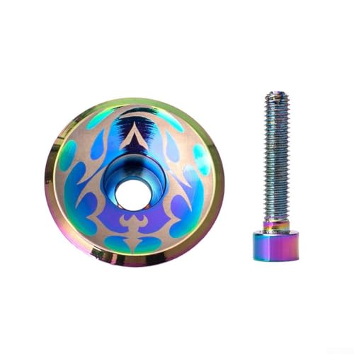Fahrradzubehör Stilvolle Aluminium Headset Top Cap in einzigartigem Oil Slick Design für einfache Montage auf einer Gabel in Standardgröße (D) von EpheyFIF