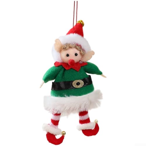 Feiertags-Hängeornament für Weihnachtsbäume mit einer weichen Stoffpuppe im Feen-Stil, um festliche Dekorationen im Innenbereich zu ergänzen (grün) von EpheyFIF