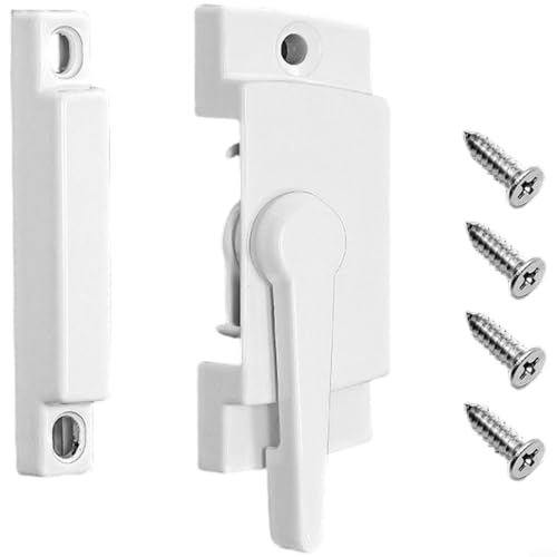 Fensterflügelschlösser, 10 Stück, Zinklegierung, Nockenwirkung, Halbmondriegel mit Schrauben für Aluminium, Holz, Vinyl, Einzel- oder Doppelhängeschiebefenster und Türen, Weiß Fensterflügelschlösser, 10 Stück, Zinklegierung, Nockenwirkung, Halbmondriegel mit Schrauben für Aluminium, Holz, Vinyl, Einzel- oder Doppelhängeschiebefenster und Türen, Weiß von EpheyFIF