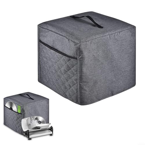 Fleischschneider-Abdeckung, robustes 600D-Oxford-Gewebe mit wasserdichter PVC-Beschichtung, 30 x 40 x 33 cm, grauer Staubschutz, inklusive Griff und Seitentaschen für Klingen/Pinsel von EpheyFIF