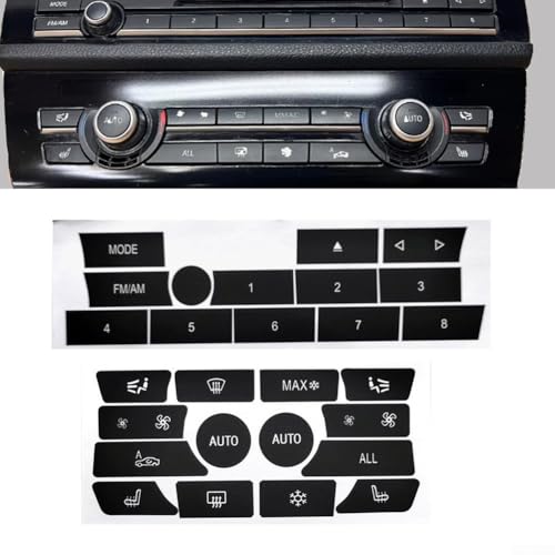 Für BMW 5 Series Climate Control Button Aufkleber Set A/C und Radio Ersatz (Radio Aufkleber) von EpheyFIF