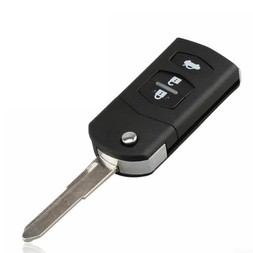 Für Mazda 3 Tasten Schlüsselgehäuse mit ungeschnittener Klinge, Ersatz passend für 2 3 5 6 8 RX8 MX5 Modelle mit CR1620 Batteriehalter von EpheyFIF