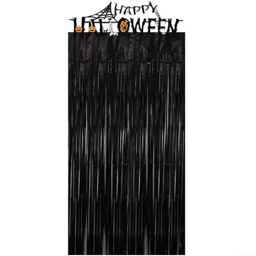Geisterhafte Halloween-Party-Dekorations-Vorhang-Set, 2 m, um Häusern und Partyveranstaltungen eine unheimliche Atmosphäre zu verleihen (Flagge B) von EpheyFIF