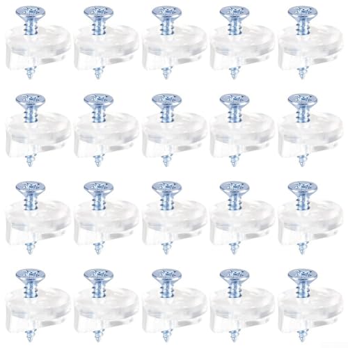 Glashalter-Clips-Set, 20 Stück, mit Schrauben für Schranktüren und Spiegel, transparente Clips für 3 4 mm Glas, geeignet für Wand und Tür von EpheyFIF
